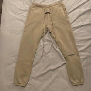 Size M Fear of God Essentials tan sweatpants